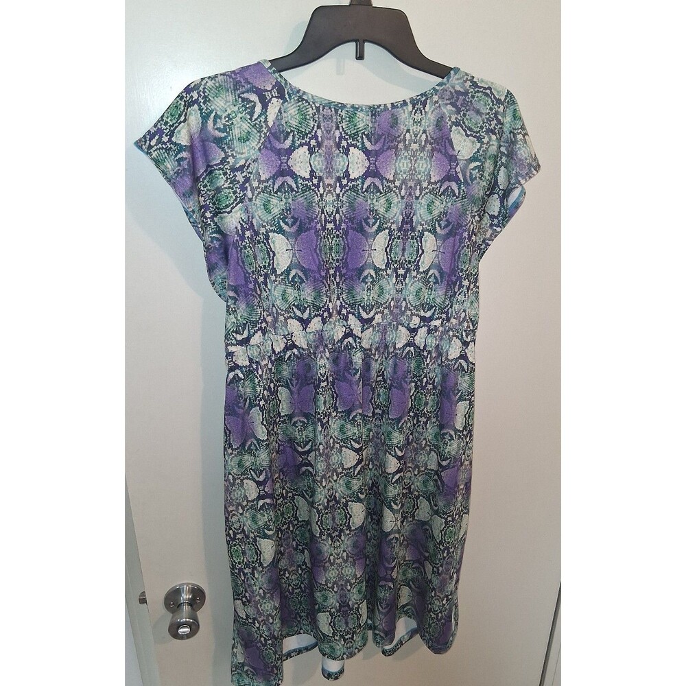 Women's One World Live and Let Live Boho Animal Print & Crochet Dress, XL - Picture 7 of 11